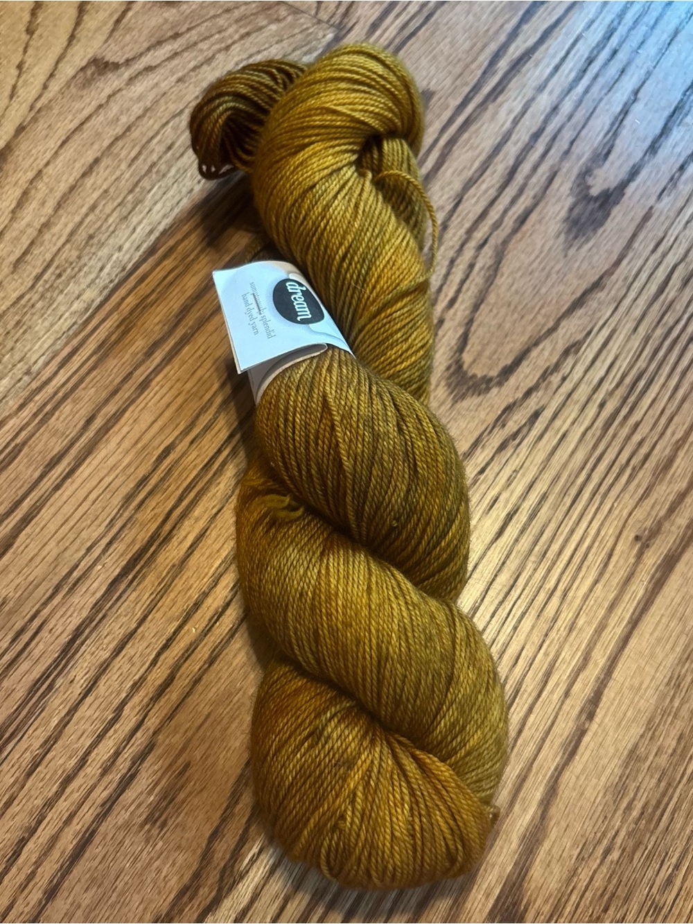 Dream in Color Smooshy Cashmere Yarn Mustard Gold Sock Fingering Tonal Knitting